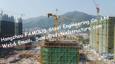 中国 構造骨組によって組み立てられる前に設計された鋼鉄建物の熱い電流を通された表面処理 サプライヤー