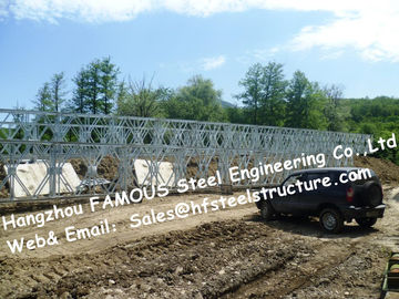 中国 補強された鋼鉄Q345の鋼鉄製作者の供給のプレハブの鋼鉄構造ベイリー橋 サプライヤー