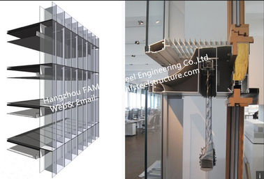 中国 二重ガラス壁の換気された正面のオフィス ビルのガラス カーテン・ウォールの棒はシステムを造りました サプライヤー