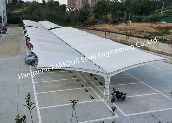 中国 単一斜面の屋根の屋外の鋼鉄膜の構造の片持梁駐車避難所 サプライヤー