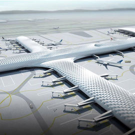 中国 注文の生地の構造および鋼鉄軽い空港ターミナルおよび航空機の格納庫の建物 サプライヤー