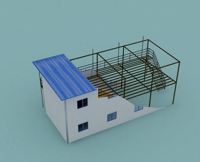 一時的な住宅のための 2/3 の層の Recyling の携帯用プレハブの鋼鉄家 1