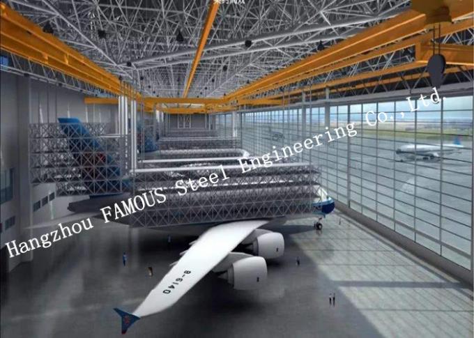 適用範囲が広い設計プレハブの鉄骨構造の航空機の格納庫の建物の地震証拠の構造 0