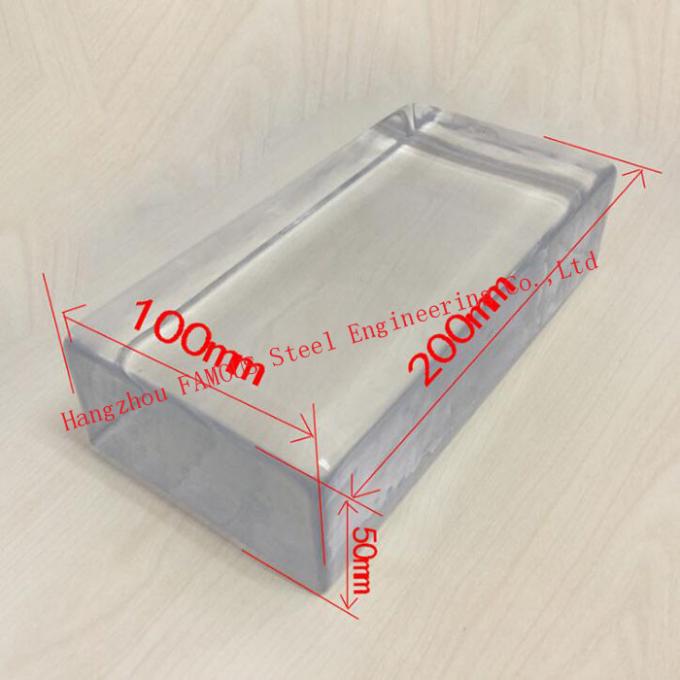 200x100x50mmの固体ガラス・ブロックの明確な造る装飾的な水晶煉瓦 1
