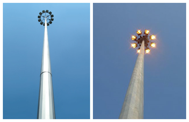 3-15メートルの熱いすくいは高いマスト ライトのための鋼鉄ポーランド人に電流を通した 2