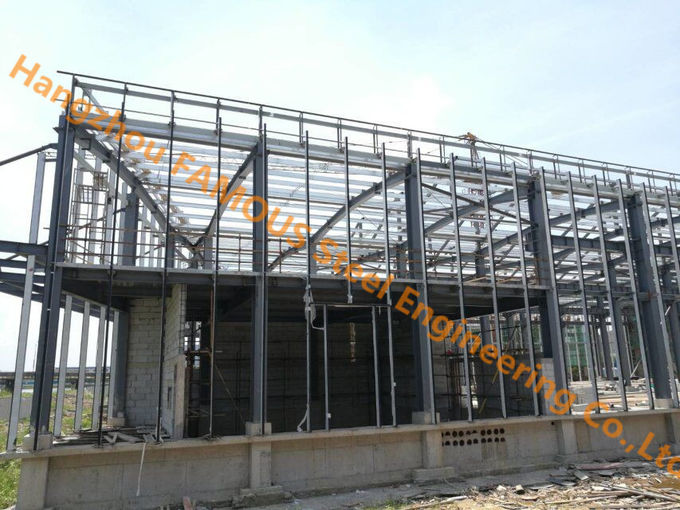 低層のプレハブの産業鋼鉄建物の倉庫/研修会の設計 0