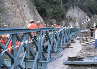 中国 200のタイプ永久的な電流を通された表面処理の鋼鉄ベイリー橋二重列橋 サプライヤー