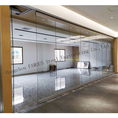 中国 オフィス部屋ディバイダー マニュアルの移動可能なスライド ガラスの隔壁 サプライヤー