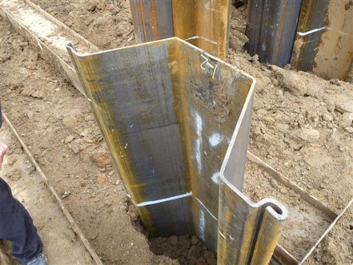 海岸侵食の保護道斜面安定のためのオメガの鋼板の抗打ち工事 2
