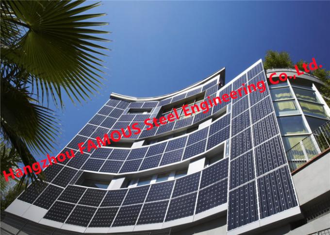 太陽動力を与えられたBIPVのガラス カーテン・ウォールの建物はPhotovoltaicsモジュール システムを統合した 0